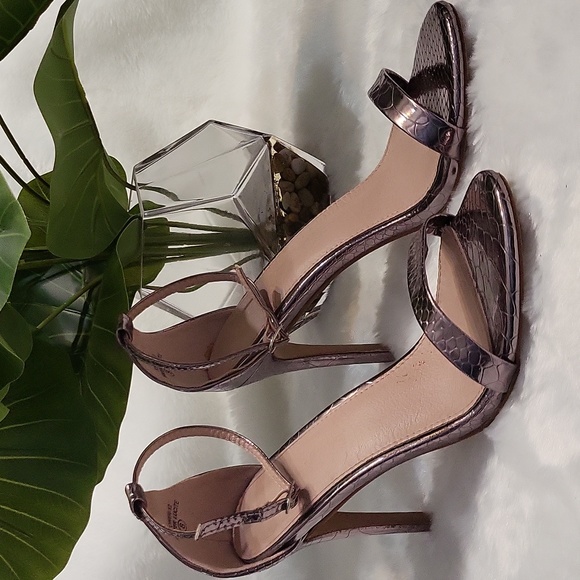 Mirrored Silver Evening Sandal Heels. - Picture 1 of 10